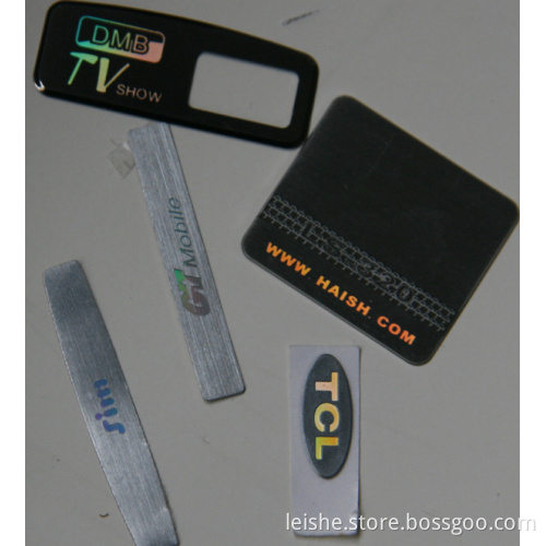 Laser metal logo, hologram metal logo